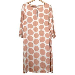 ottod'Ame Italy Silk Polka Dot Circle Print Midi Shift Dress